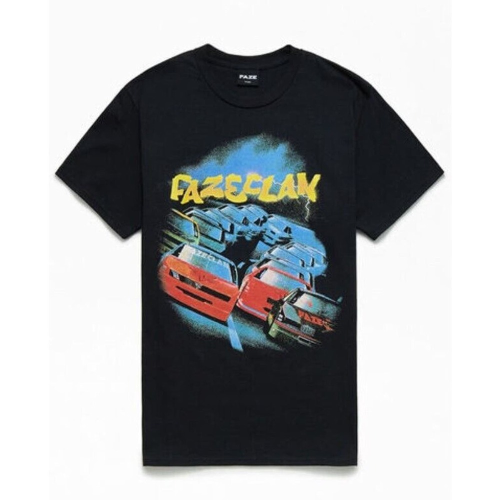FaZe Clan Racing T Shirt Adult Medium Black Print Short Sleeve‎ Cotton Crewneck